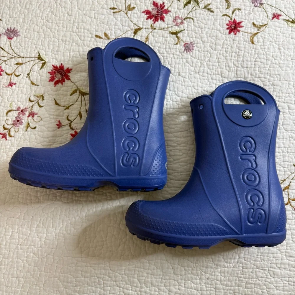 CROCS Handle It Rain Boots, Toddler Boys & Little Boys  Blue Size J 1 - Picture 3 of 8
